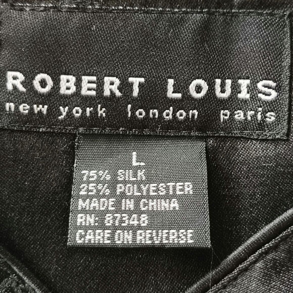 Robert Louis Mandrin Silk Top Black Womens Size Large - Picture 6 of 6